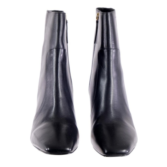 NEW J.CREW Booties Boots Mid-Calf Black Leather Sz. 11 Square Toe Side Zip - Picture 6 of 8